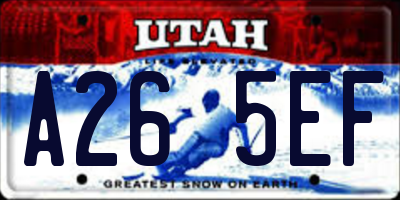 UT license plate A265EF