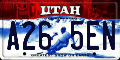 UT license plate A265EN