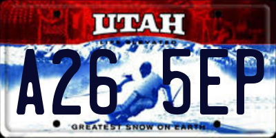 UT license plate A265EP