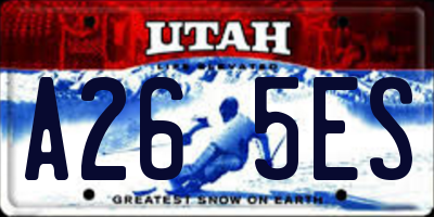 UT license plate A265ES
