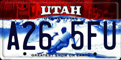 UT license plate A265FU