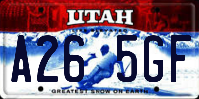 UT license plate A265GF