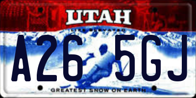 UT license plate A265GJ