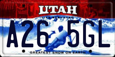 UT license plate A265GL