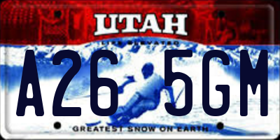UT license plate A265GM