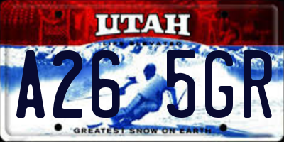 UT license plate A265GR