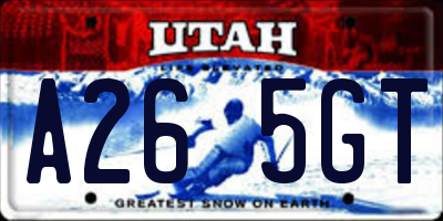 UT license plate A265GT