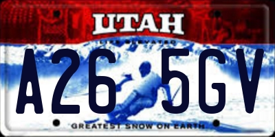 UT license plate A265GV