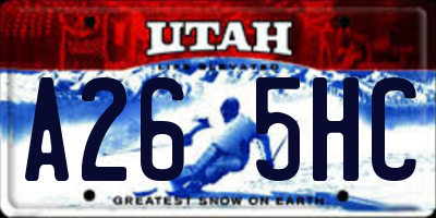 UT license plate A265HC
