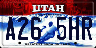 UT license plate A265HR