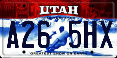 UT license plate A265HX