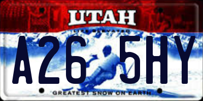 UT license plate A265HY