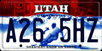 UT license plate A265HZ
