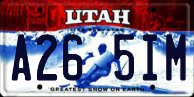 UT license plate A265IM