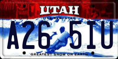 UT license plate A265IU