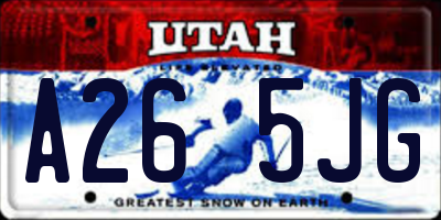 UT license plate A265JG
