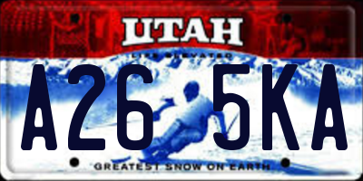 UT license plate A265KA
