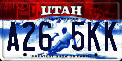 UT license plate A265KK