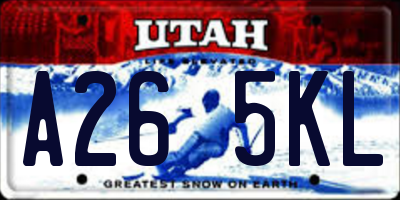 UT license plate A265KL