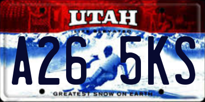 UT license plate A265KS