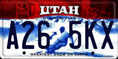 UT license plate A265KX