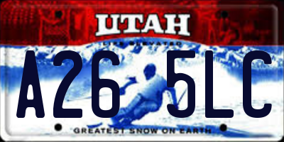 UT license plate A265LC