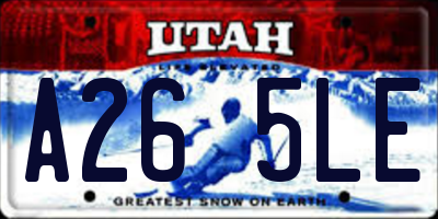 UT license plate A265LE