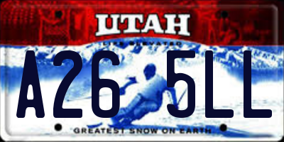 UT license plate A265LL