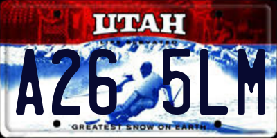 UT license plate A265LM