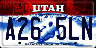 UT license plate A265LN