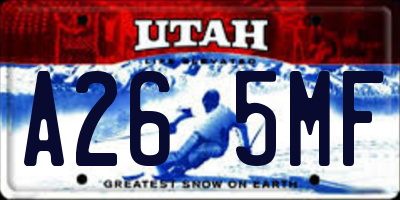 UT license plate A265MF