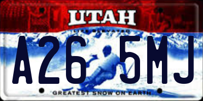 UT license plate A265MJ