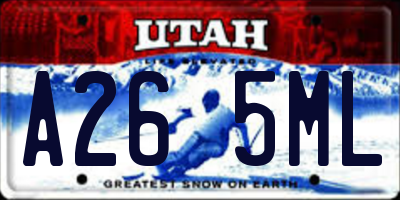 UT license plate A265ML