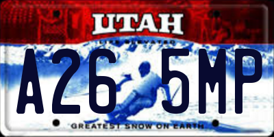 UT license plate A265MP