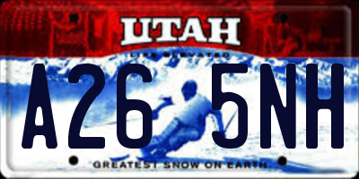UT license plate A265NH