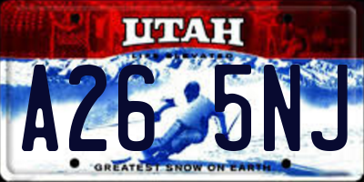 UT license plate A265NJ