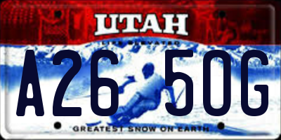 UT license plate A265OG