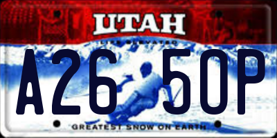 UT license plate A265OP