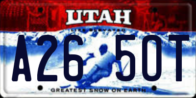 UT license plate A265OT