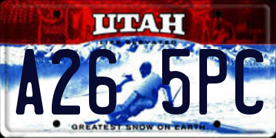 UT license plate A265PC