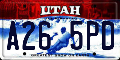 UT license plate A265PD