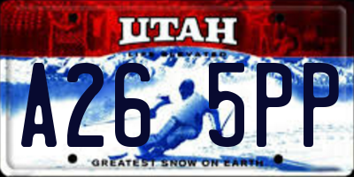 UT license plate A265PP