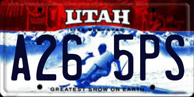 UT license plate A265PS