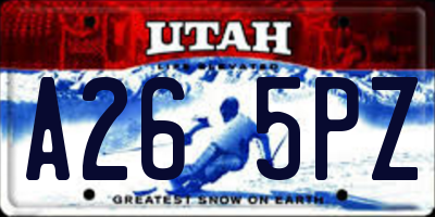 UT license plate A265PZ