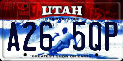 UT license plate A265QP