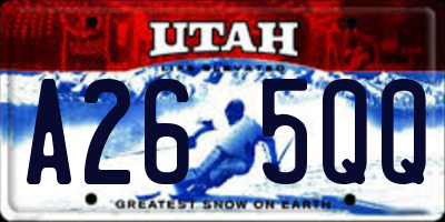 UT license plate A265QQ