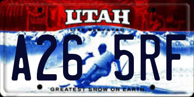 UT license plate A265RF