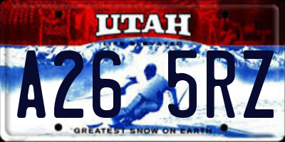 UT license plate A265RZ