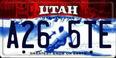 UT license plate A265TE