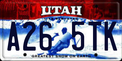 UT license plate A265TK